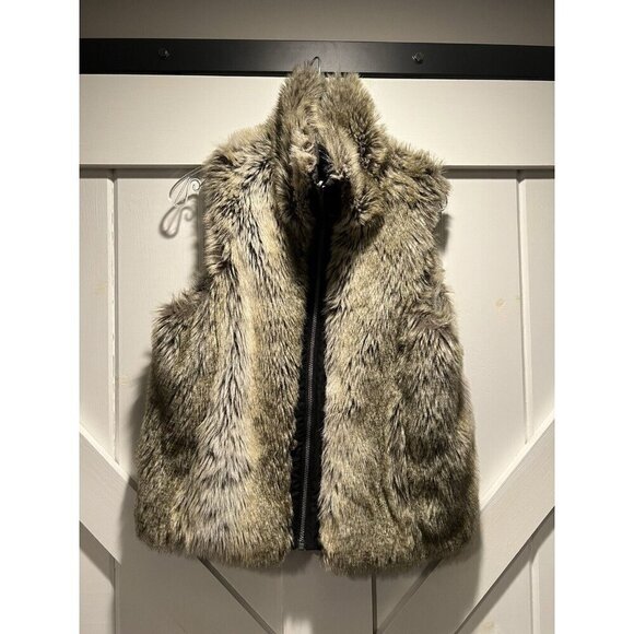 Weatherproof Jackets & Blazers - Faux Fur Women's Reversible Vest Black Contemporary Warm Feminine Plush Fuzzy